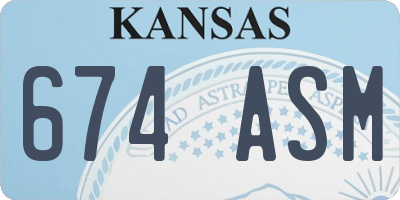 KS license plate 674ASM