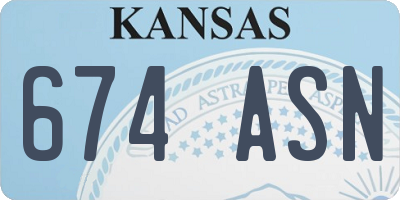 KS license plate 674ASN
