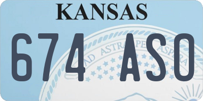 KS license plate 674ASO