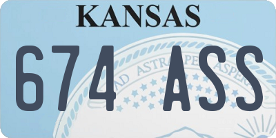 KS license plate 674ASS