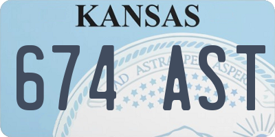 KS license plate 674AST