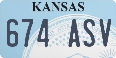 KS license plate 674ASV