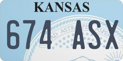 KS license plate 674ASX