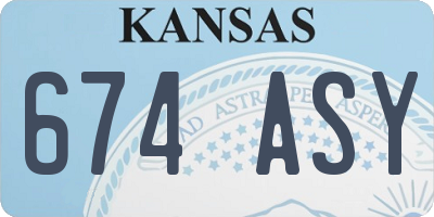 KS license plate 674ASY