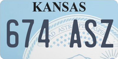 KS license plate 674ASZ