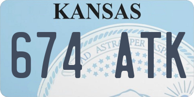 KS license plate 674ATK