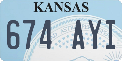 KS license plate 674AYI