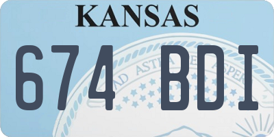 KS license plate 674BDI