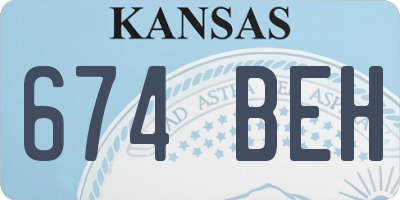KS license plate 674BEH