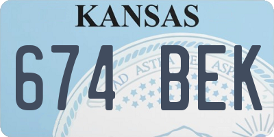 KS license plate 674BEK