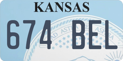 KS license plate 674BEL
