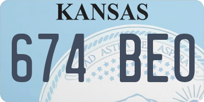 KS license plate 674BEO