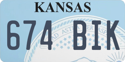 KS license plate 674BIK