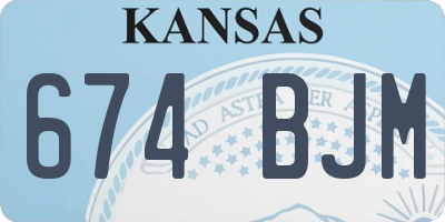 KS license plate 674BJM