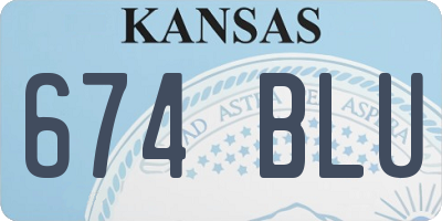 KS license plate 674BLU
