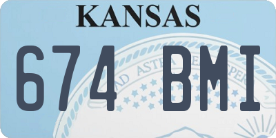 KS license plate 674BMI