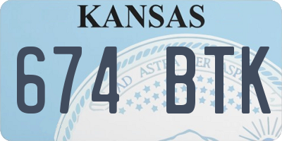 KS license plate 674BTK