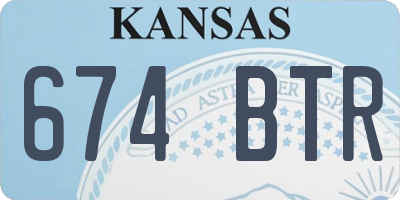 KS license plate 674BTR