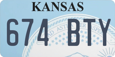 KS license plate 674BTY