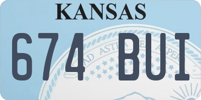 KS license plate 674BUI