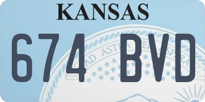 KS license plate 674BVD