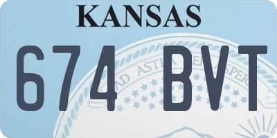 KS license plate 674BVT
