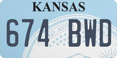 KS license plate 674BWD