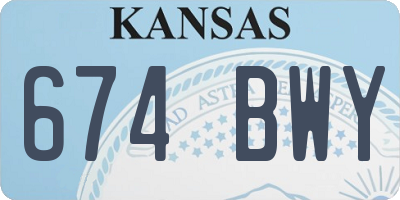 KS license plate 674BWY
