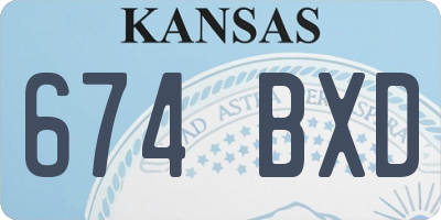 KS license plate 674BXD