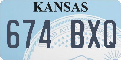 KS license plate 674BXQ