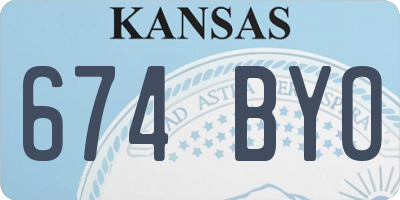 KS license plate 674BYO