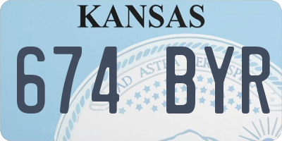 KS license plate 674BYR