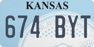 KS license plate 674BYT