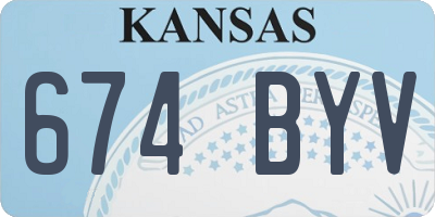 KS license plate 674BYV