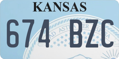 KS license plate 674BZC