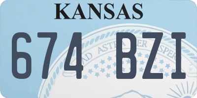 KS license plate 674BZI