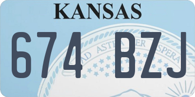 KS license plate 674BZJ