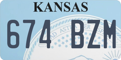 KS license plate 674BZM