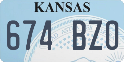 KS license plate 674BZO