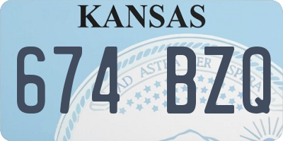 KS license plate 674BZQ