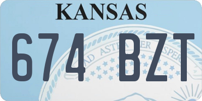 KS license plate 674BZT