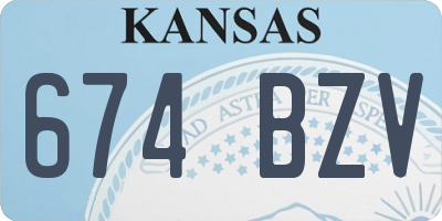 KS license plate 674BZV