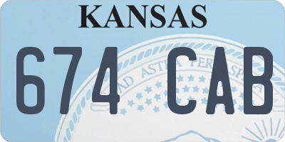 KS license plate 674CAB