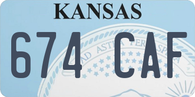 KS license plate 674CAF