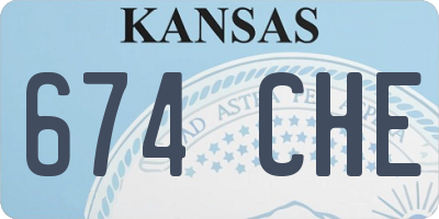 KS license plate 674CHE