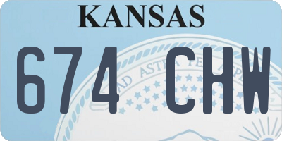KS license plate 674CHW
