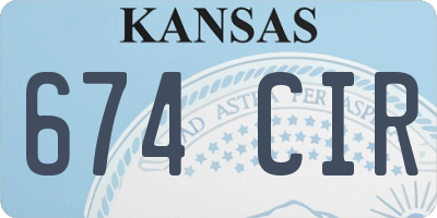 KS license plate 674CIR