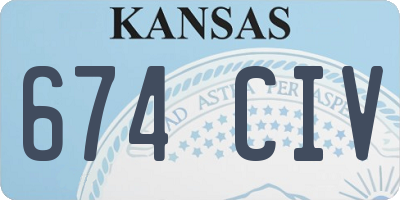 KS license plate 674CIV