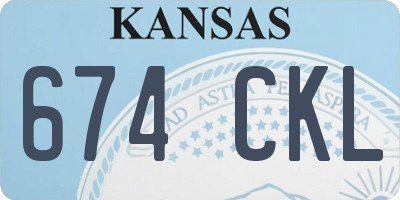 KS license plate 674CKL