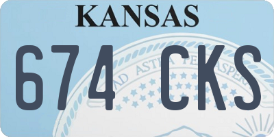 KS license plate 674CKS